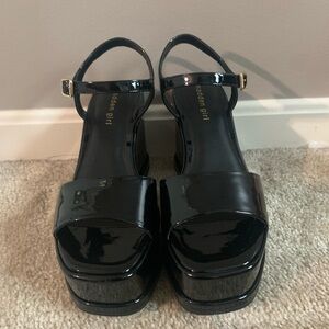 Madden girl black patent leather platform shoes